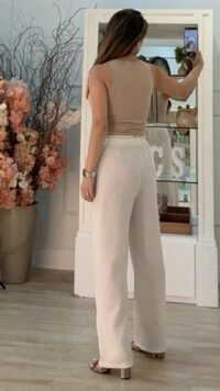 Calça Pantalona Yasmin Cinto Faixa Fixo