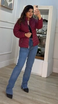 Jaqueta Nylon Gola Alta Patrícia Zíper Prata