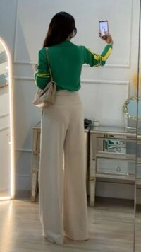 Blusa Tricot Brasil Gola Alta Maju Mangas Longas
