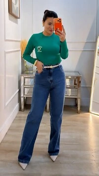 Blusa Tricot Brasil Melinda Punhos Detalhe Dedinho