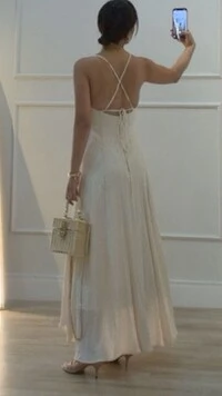 Vestido Midi Texturizado Assimétrico Mia Transpasse Com Amarração Posterior