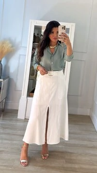 Camisa Viscose Kylie Com Botões Resinados Com Brilho