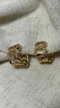 Brinco Argola Pequena Elos Com Strass