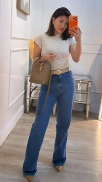 Blusa Tricot Com Entremeios Gola Alta Sandy Punhos E Barrado Ondulados