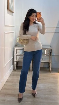Blusa Tricot Mayara Punhos E Barrado Largos Canelados