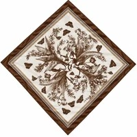 Lenço Acetinado Estampa De Flores E Borboletas