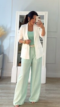 Blazer Decote V Solange Bolsos Fake Frontal Com Lapela