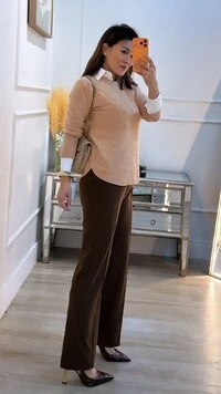 Blusa Tricot Nervuras Em Zigue-Zague Noelle Barrado Arredondado