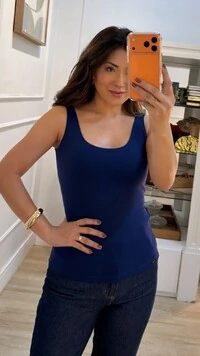 Regata Malha Decote Em U Aline Alças Largas