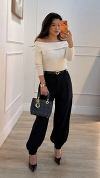 Blusa Tricot Canelada Thais Ombro À Ombro