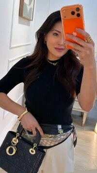 Blusa Canelada Gola Alta Yandra Manga 3/4