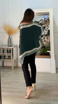 Blusa Kaftan Acetinada Estampada Hellen