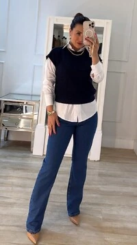 Blusa Ampla Tricot Julie Gola Canoa