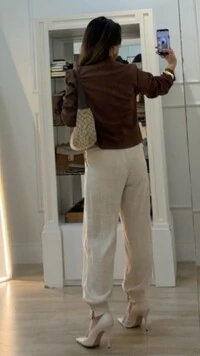 Calça Jogger Viscose Com Linho Nanda Pregas Frontais