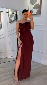 Vestido Longo Tulê Gabriella Tomara Que Caia Com Babados