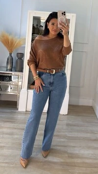 Blusa Morcego Tricot Nádia Punhos Largos Canelados