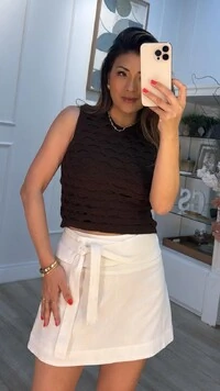 Blusa Regata Tricot Meire Vazados Frontais