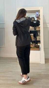 Parka Capuz Removível Sol Forro Listrado