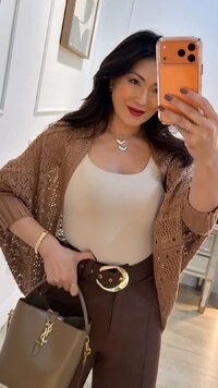 Kimono Capa Tricot Lulu Punhos Largos Canelados