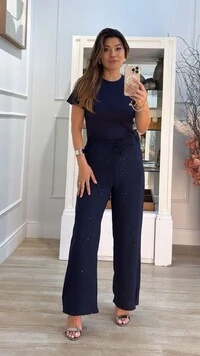 Blusa De Malha Bruna Mangas Curtas