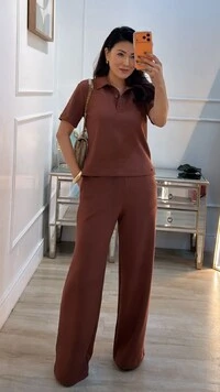 Conjunto De Moletom Suzy Blusa E Calça Pantalona