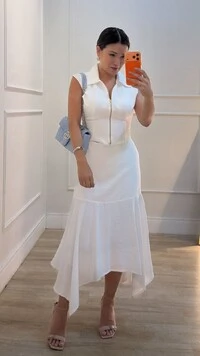 Polo Corset Jenna Zíper Dourado Frontal