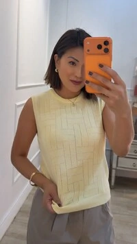Blusa Regata Tricot Luana Com Entremeios