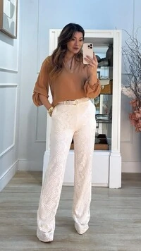 Bata Chiffon Barbara Mangas Longas Bufantes