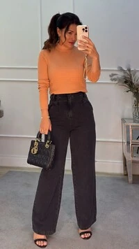 Blusa Tricot Nervuras Retangulares Liz Manga Longa