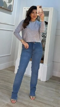 Blusa Tricot Janine Losango Duplo Com Nervura