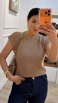 Blusa Ampla Tricot Julie Gola Canoa