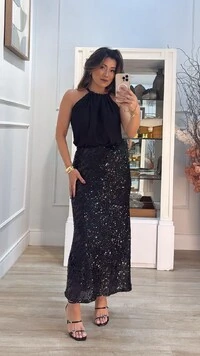 Saia Midi Paêtes Laisa