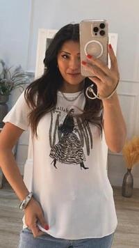 T-Shirt Estampa Mulher Com Saia Animal Print Dallas Girl