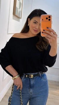 Poncho Tricot Texturizado Grazi Barrado Arredondado