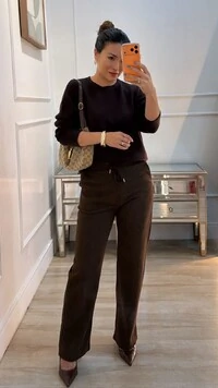 Blusa Tricot Marina Punhos Largos Canelados Detalhe De Botão