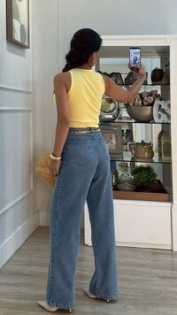 Blusa Regata Malha Ribana Karol Decote U