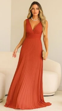 Vestido Longo Decote V Soraya Recorte Vazado Posterior Com Amarração