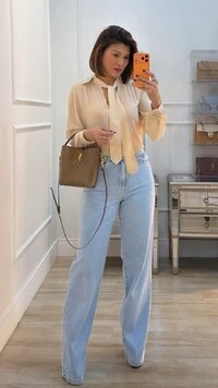 Blusa Chiffon Priscila Decote V Com Detalhe De Laço