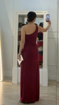 Vestido Longo Drapeado Cris Ombro Único