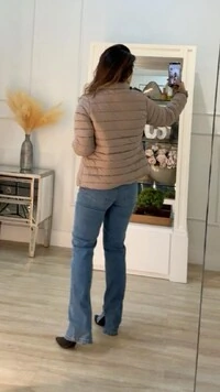 Jaqueta Nylon Gola Alta Patrícia Zíper Prata