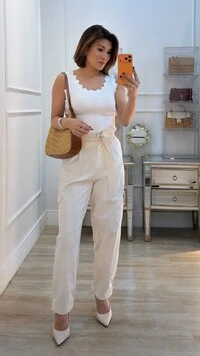 Blusa Regata Canelada Diana Detalhe Nuvem