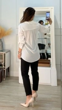 Maxi Camisa Jessie Viscose Mangas Longas Com Martingale