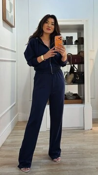 Conjunto Moletom Detalhe Canelado Jhenifer Botões Na Barra