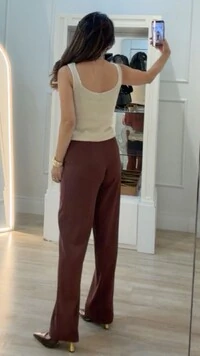 Blusa Regata Básica Tricot Lilian Alças Largas