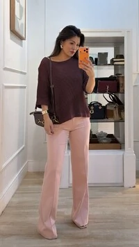 Blusa Ticot Vazado Ampla Catherine Mangas 3/4