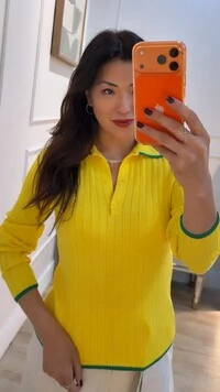 Blusa Tricot Gola Polo Amy Botões Frontais
