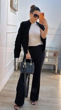 Jaqueta Casaco Tricot Gola Alta Nicolly Nervuras Em Relevo