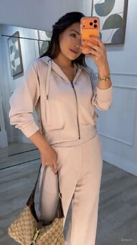 Conjunto Moletom Blusa E Calça Jamile Botões Laterais