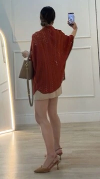 PRÉ-VENDA DATA ESTIMADA DE ENVIO DIA 24/04 Kimono Tricot Vazado Fabi Mangas 3/4