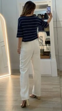 Blusa Tricot Ampla Listrada Stephanie Mangas 3/4